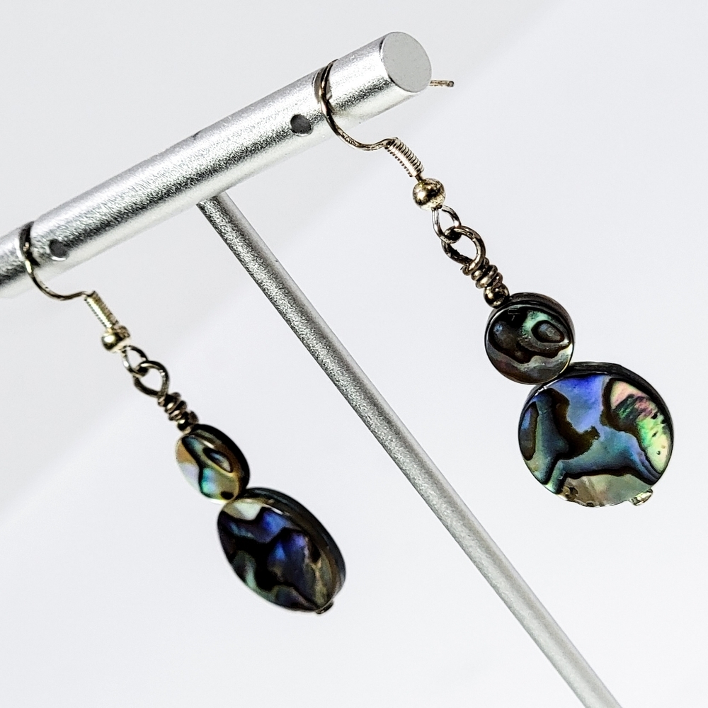 Abalone Shell Drop Earrings - Picture 5 of 7